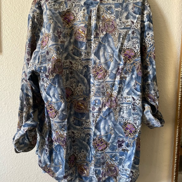 Vintage Nordstrom unique blue button down shirt - Picture 7 of 7